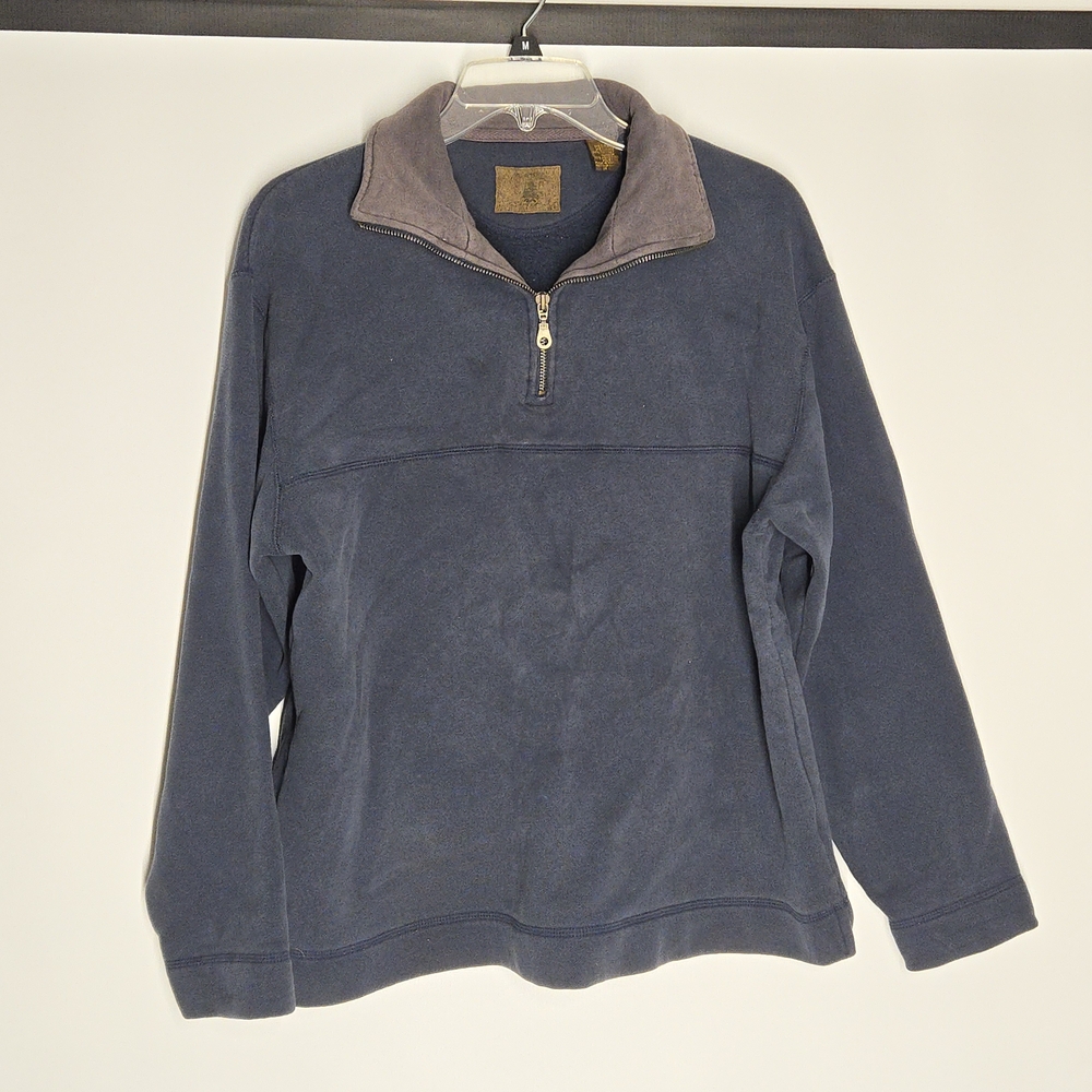 Vintage Men's Blue Quarter Zip Sweater